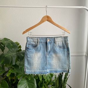 Dollhouse Light Blue Denim Mini Skirt